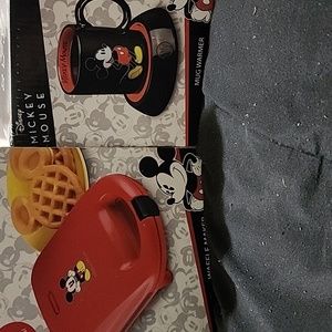 Mickey mouse mug warmer and waffle maker set
